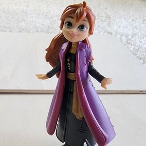 Frozen Anna Disney Mini Doll Figure 4" Poseable 2018 With Jacket Cake Topper